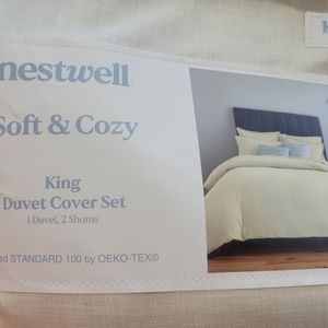 Nestwell King Duvet Cover Set 140TC Cotton